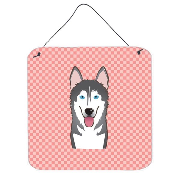 Micasa Checkerboard Pink Alaskan Malamute Aluminum Metal Wall Or Door Hanging Prints6 x 6 In. MI759169